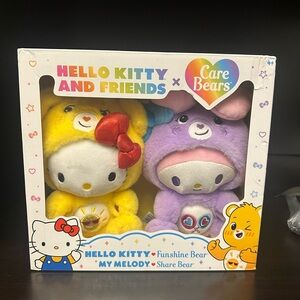 Hello Kitty and Friends x Care Bears Plush Duo - Yellow and Purple